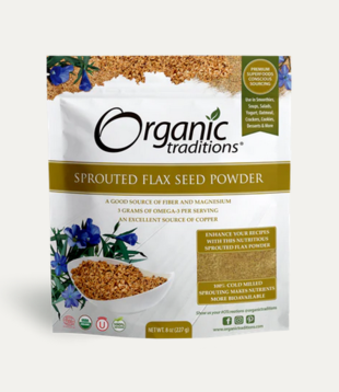 Organic Traditions Golden Sprouted Flax 8oz