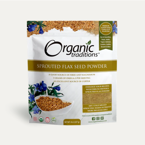 Organic Traditions Golden Sprouted Flax 8oz
