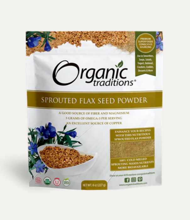 Organic Traditions Golden Sprouted Flax 8oz