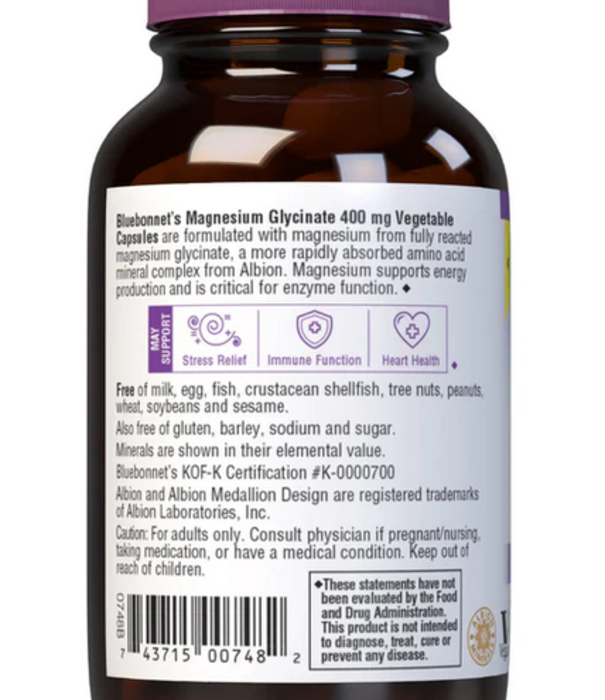Bluebonnet Bluebonnet Magnesium Glycinate 400mg, 60s