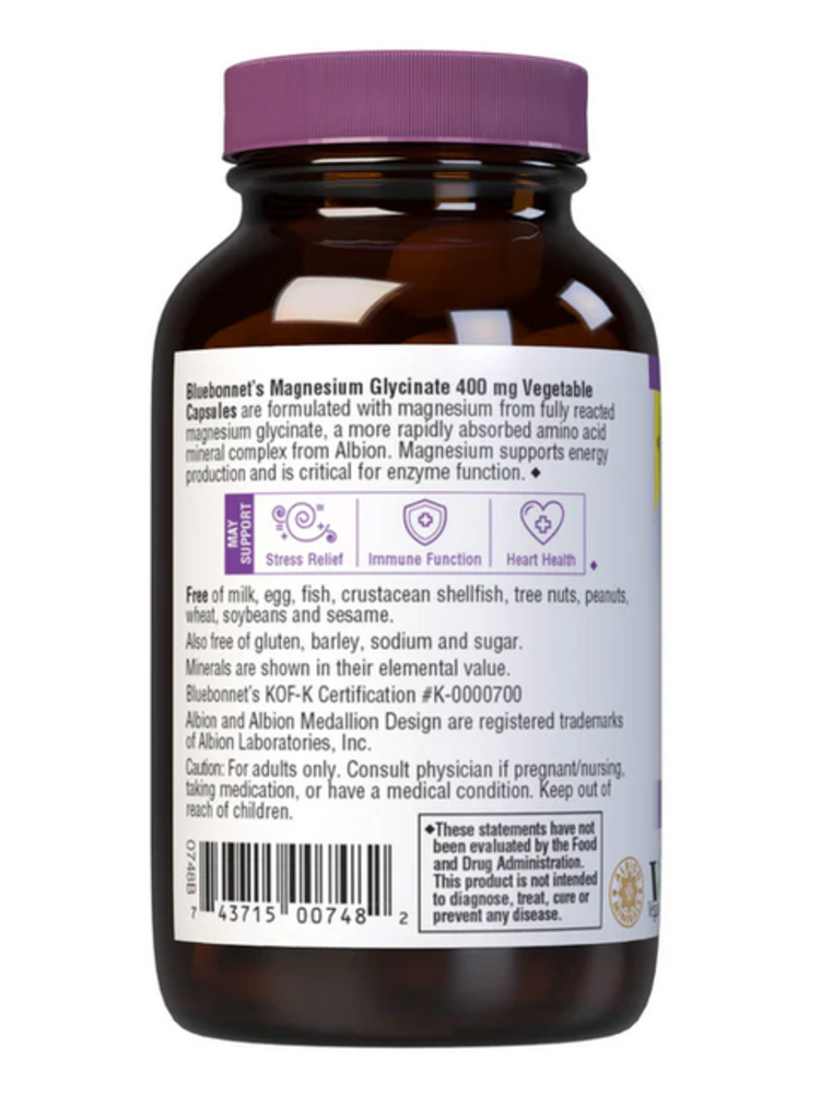 Bluebonnet Bluebonnet Magnesium Glycinate 400mg, 60s