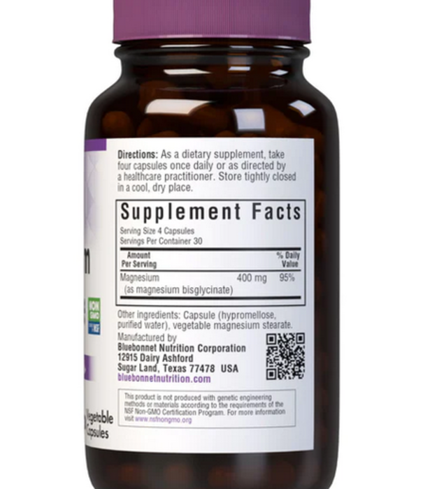 Bluebonnet Bluebonnet Magnesium Glycinate 400mg, 120vc.