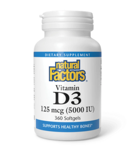 Natural Factors Vitamin D3 5000iu, 120sg.