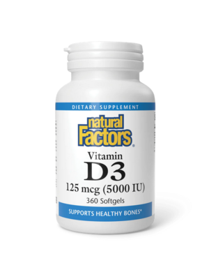 Natural Factors Vitamin D3 5000iu, 120sg.