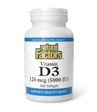 Natural Factors Vitamin D3 5000iu, 120sg.