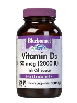 Bluebonnet Bluebonnet Vitamin D3 2000 IU, 100sg