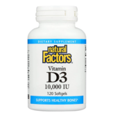 Natural Factors Vitamin D3 10,000iu, 120sg