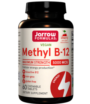 Jarrow Methyl B-12, Methylcobalamin 5000mcg, 60lz.