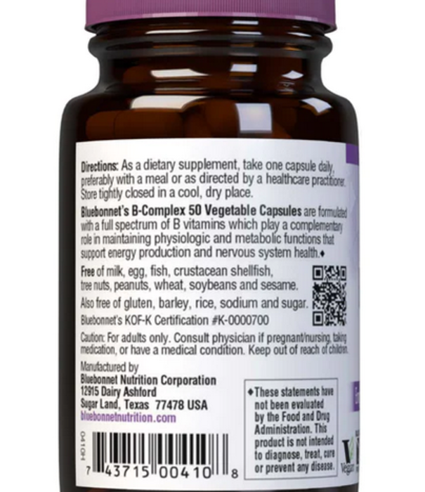 Bluebonnet Vitamin B-Complex 50mg, 100vc.