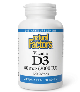 Natural Factors Vitamin D3 2000IU, 120sg