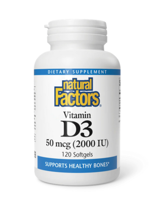 Natural Factors Vitamin D3 2000IU, 120sg