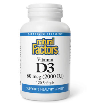 Natural Factors Vitamin D3 2000IU, 120sg