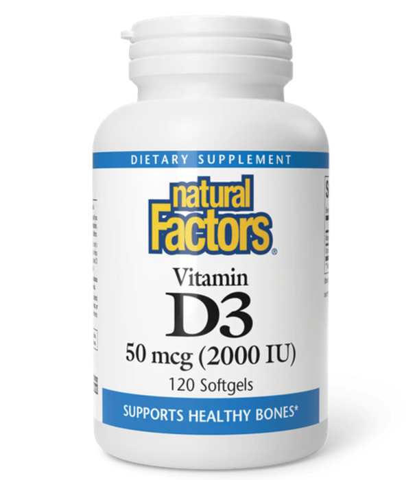 Natural Factors Vitamin D3 2000IU, 120sg