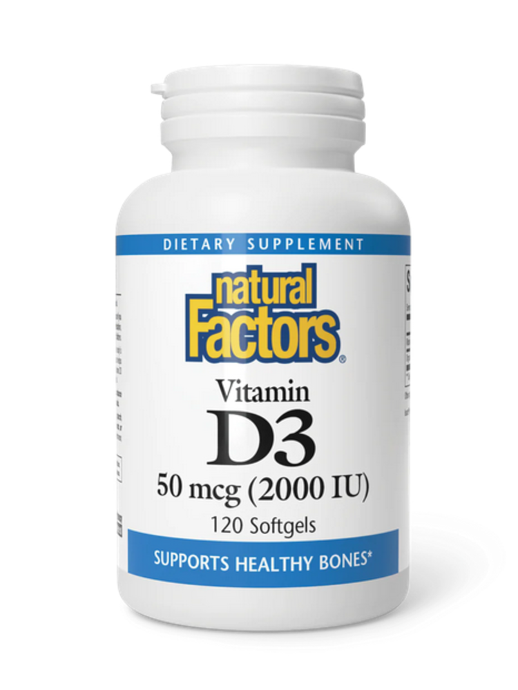 Natural Factors Vitamin D3 2000IU, 120sg