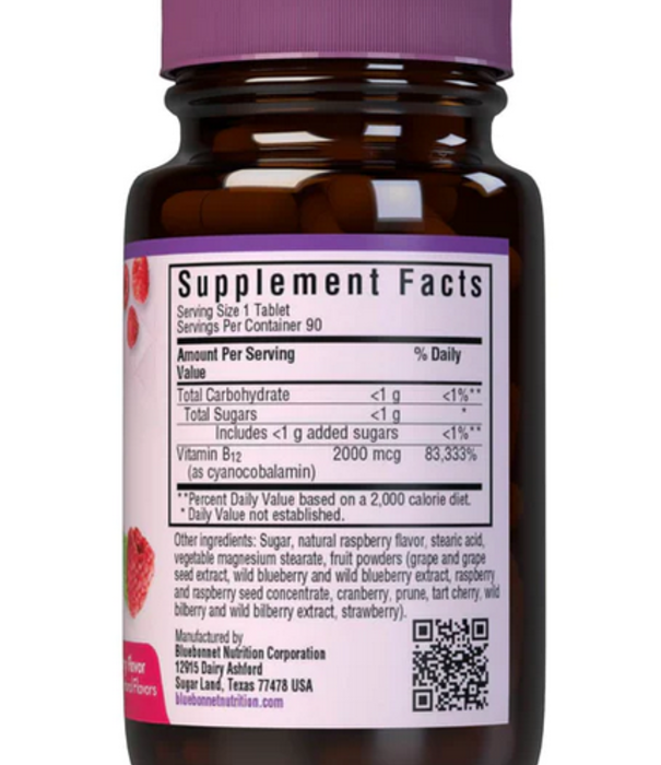 Bluebonnet Bluebonnet Chewable Vit B-12 2000mcg, Raspberry, 90ch