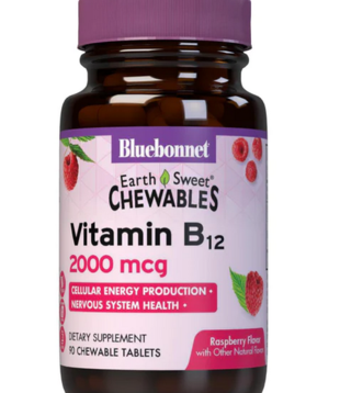 Bluebonnet Chewable Vit B-12 2000mcg, Raspberry, 90ch