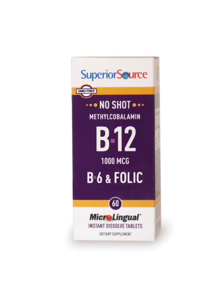 Superior Source No Shot Methyl B12 1000mcg/B6/Folic, 60t