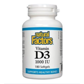 Natural Factors Vitamin D3 1000iu 180sg