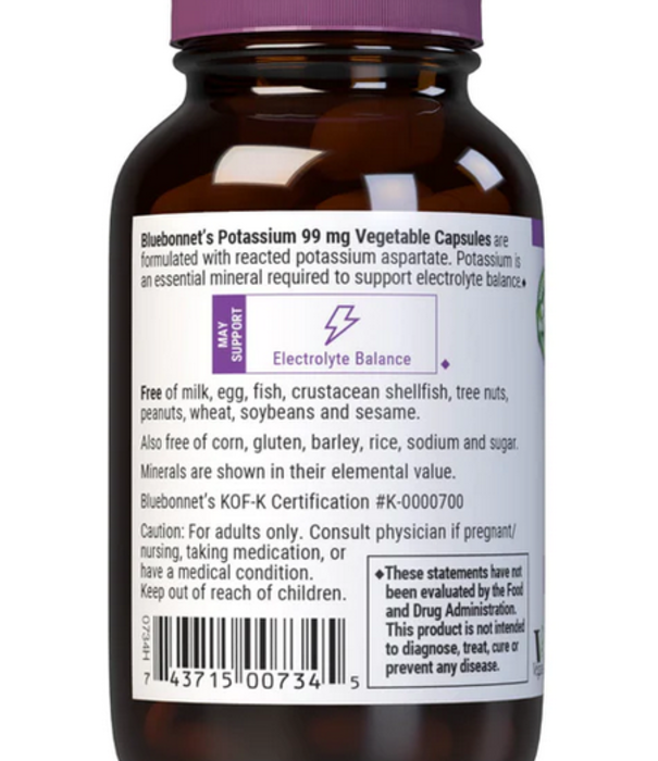 Bluebonnet Potassium 99mg, 90vc