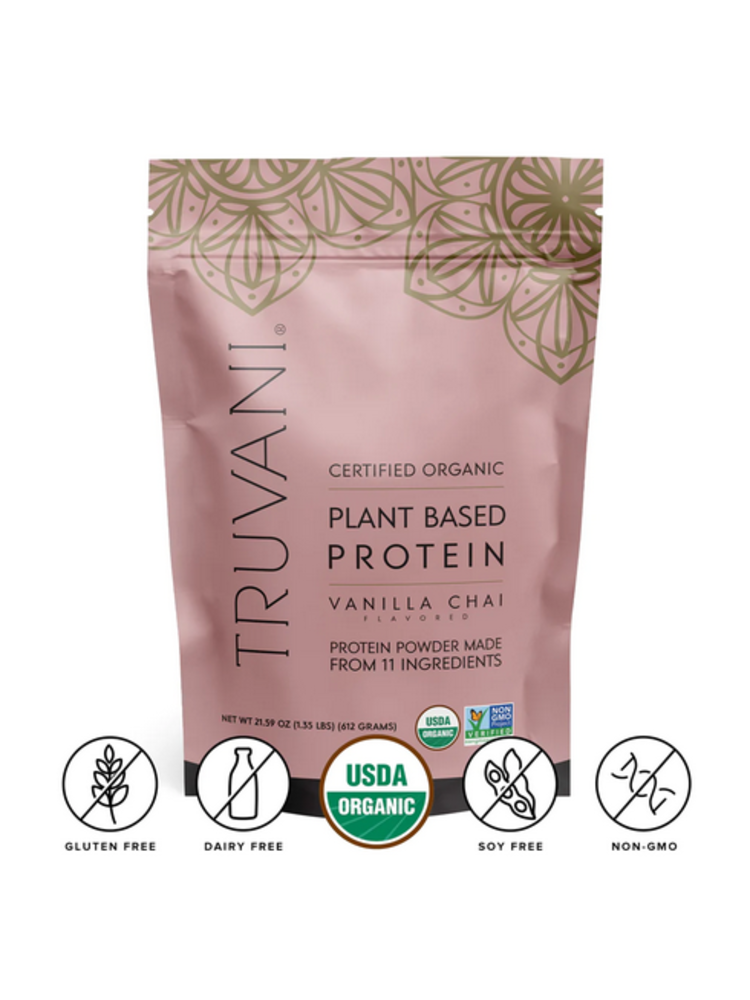 Truvani Vanilla Chai Plant Protein Powder, 21.59oz.