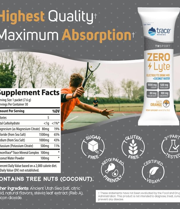 Trace Minerals ZeroLyte Lime, 30ct