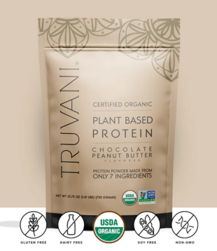 Truvani Peanut Butter Plant Protein Powder, 25.75oz.