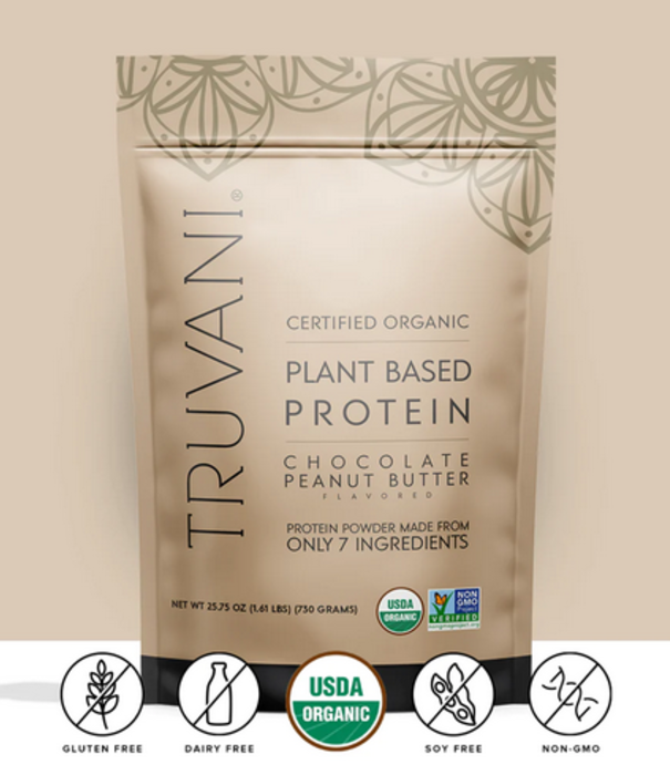 Truvani Peanut Butter Plant Protein Powder, 25.75oz.
