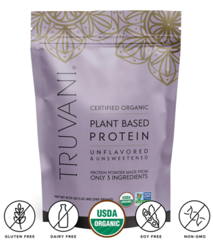Truvani Unflavored Plant Protein Powder, 19.75oz.