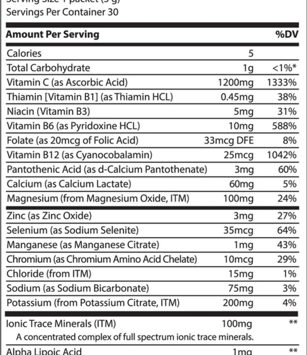 Trace Minerals Electrolyte Stamina Power Pak Sugar Free Non-GMO Orange Mango, 30ct