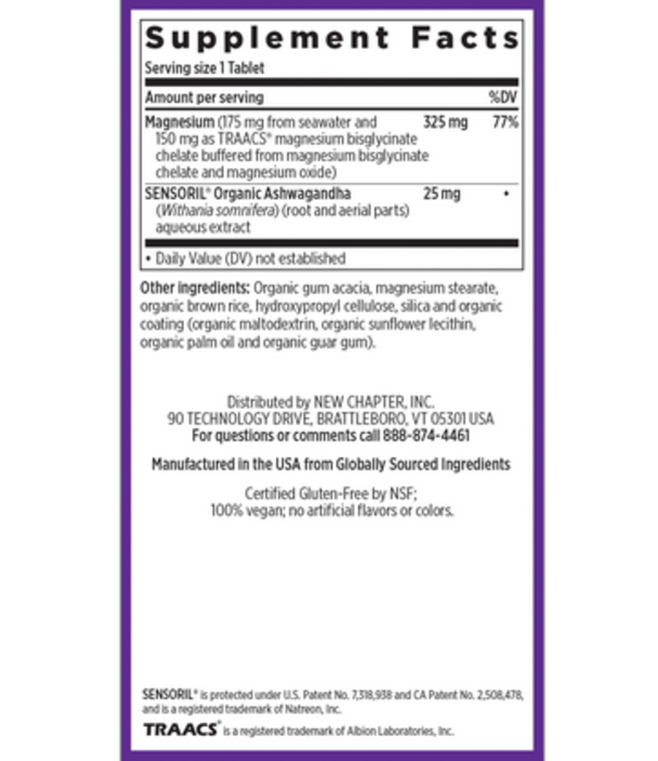 NEW CHAPTER New Chapter Magnesium + Ashwagandha, 60ct