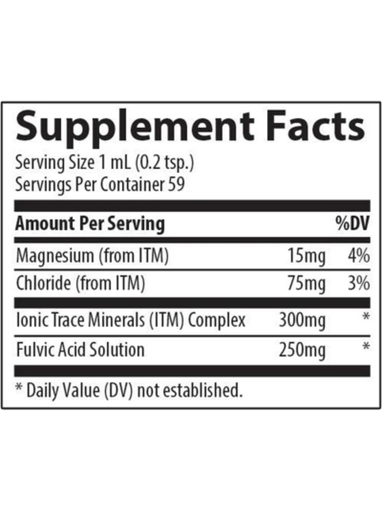 Trace Minerals Liquid Ionic Fulvic Acid w ConcenTrace, 250mg, 2oz