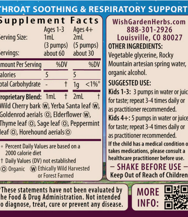 WishGarden Herbs Congestion Rescue, KIDS, 2oz pump