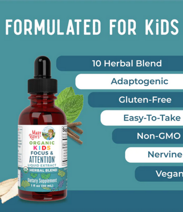 Maryruth's Focus & Attention, Kid, Organic, 1oz.