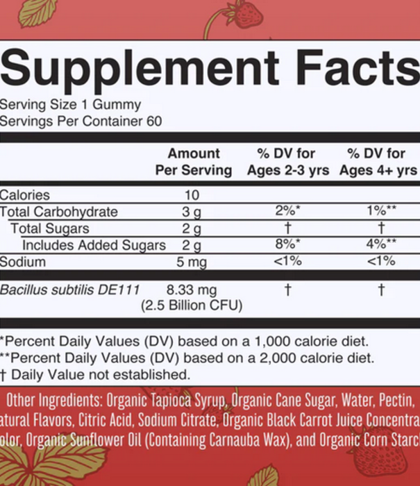 MaryRuth's Probiotic, Kid, Gummies, Strawberry, Organic, 60ct.