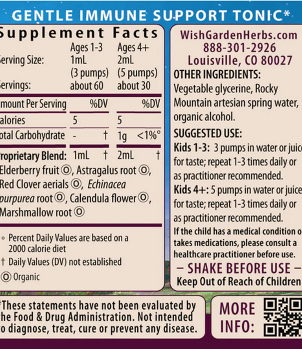 WishGarden Herbs Daily Immune KIDS, 2oz pump