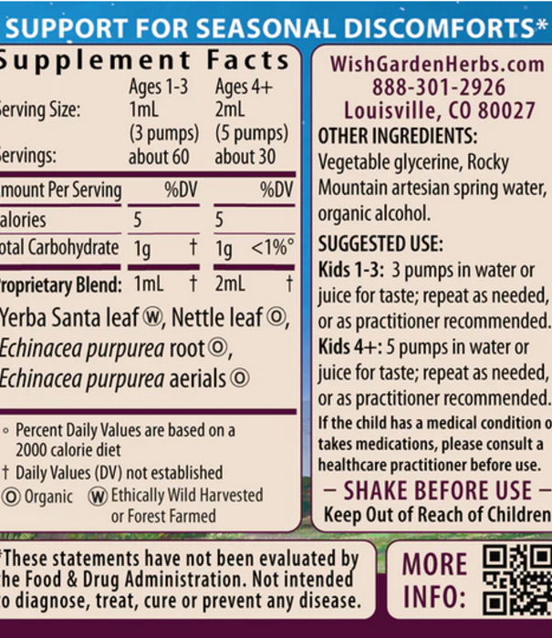WishGarden Herbs Kick-It-Allergy, KIDS, 2oz pump