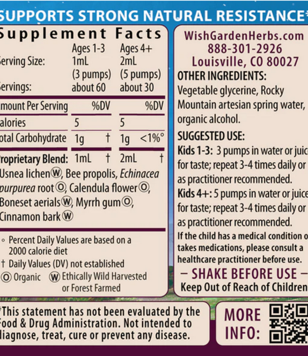 WishGarden Herbs Kick-It Biotic, KIDS, 2oz pump