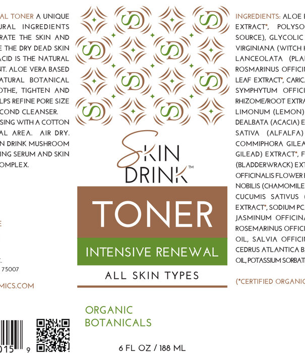 Body Dynamics Skin Drink Intensive Renewal Toner, 6oz