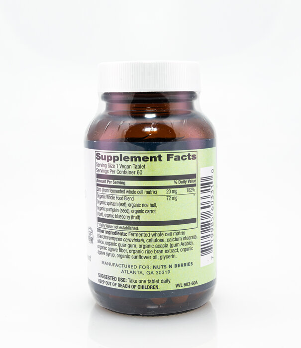 Apothecary Essentials Whole Food Zinc, 20mg