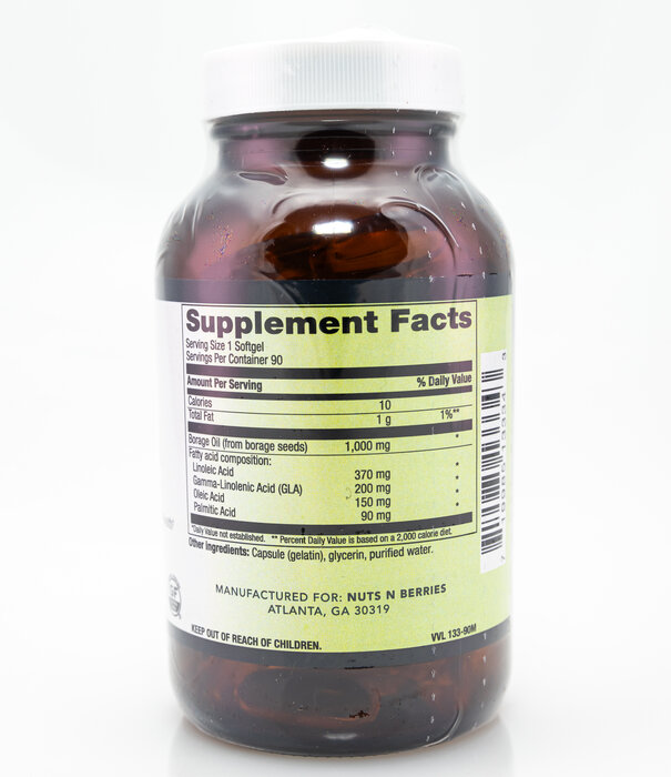 Apothecary Essentials Borage Oil 1,000mg 90sg Cold Pressed HX FREE