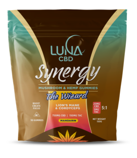 Luna Synergy The Wizard THC/CBD + Lion’s Mane & Cordyceps, 30ct disco