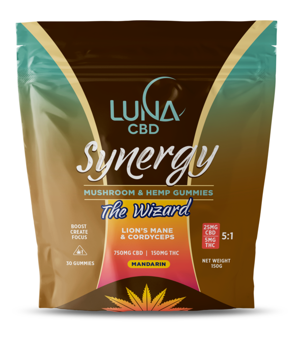 Luna Synergy The Wizard THC/CBD + Lion’s Mane & Cordyceps, 30ct disco