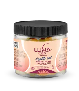 Luna Weekend LIGHTS OUT D8 + CBN Gummies, 20mg:10mg, 15ct