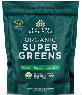 Ancient Nutrition Organic Super Greens, Unflavored, 50srv