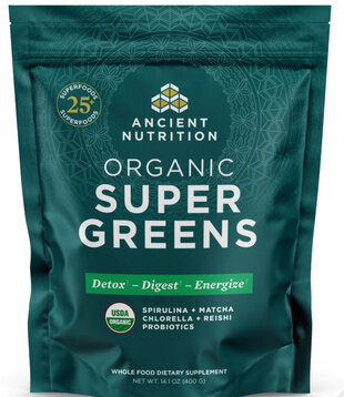 Ancient Nutrition Organic Super Greens, Unflavored, 50srv