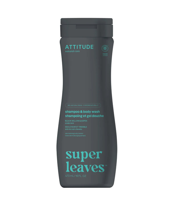 Attitude 2 In 1 Scalp Care Shampoo & Body Wash, 16oz.