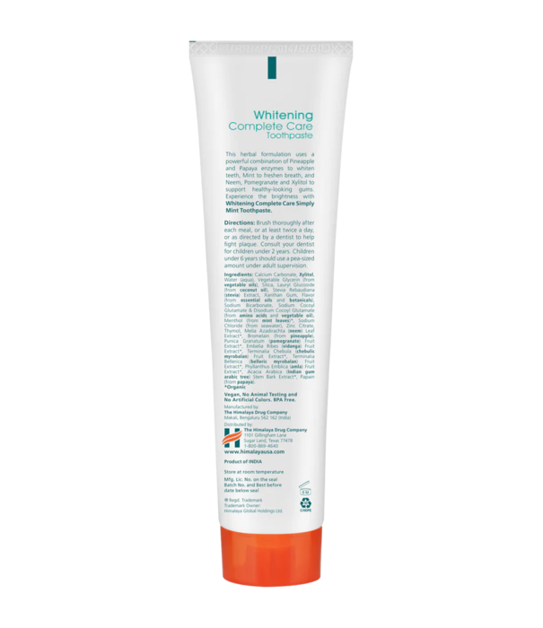 Himalaya Whitening Toothpaste, Simply Mint, 5.29oz.