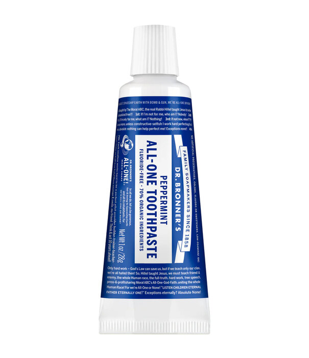 Dr. Bronner's Toothpaste, Peppermint, Travel Size, 1oz.