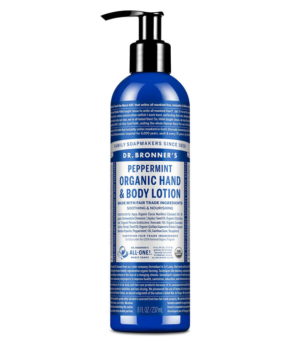 Dr. Bronner's Lotion, Peppermint, Organic, 8oz.