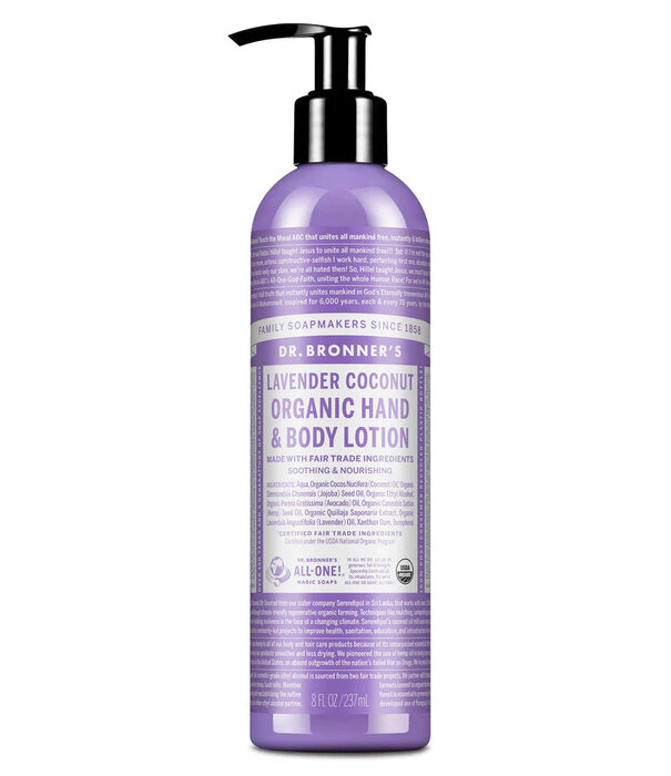 Dr. Bronner's Lotion, Coconut Lavender, Organic, 8oz.